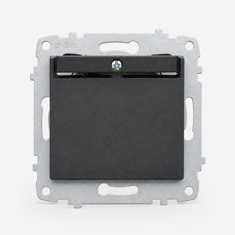 Ovivo Quantum Metalik Energy Saver Mikro Switch Gecikmeli Metalik Siyah