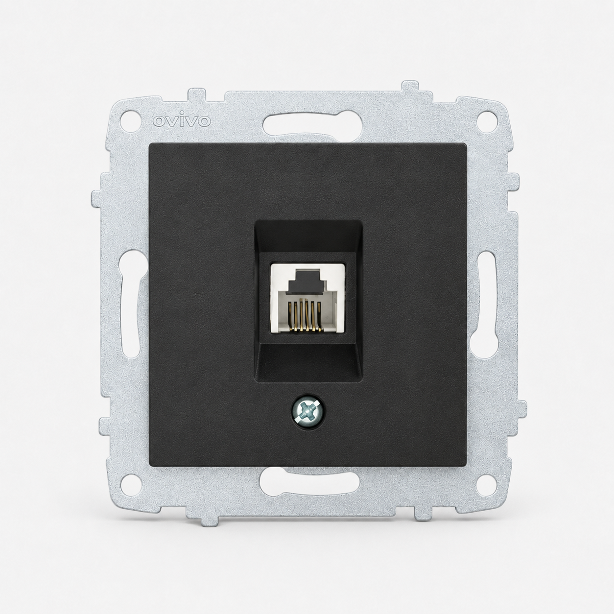 Ovivo Quantum Metalik Data Prizi (1*RJ45 Cat6) Metalik Siyah