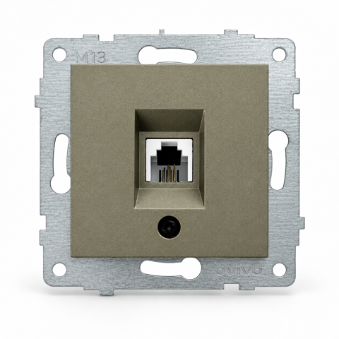 Ovivo Quantum Metalik Data Prizi (1*RJ45 Cat6) Antrasit